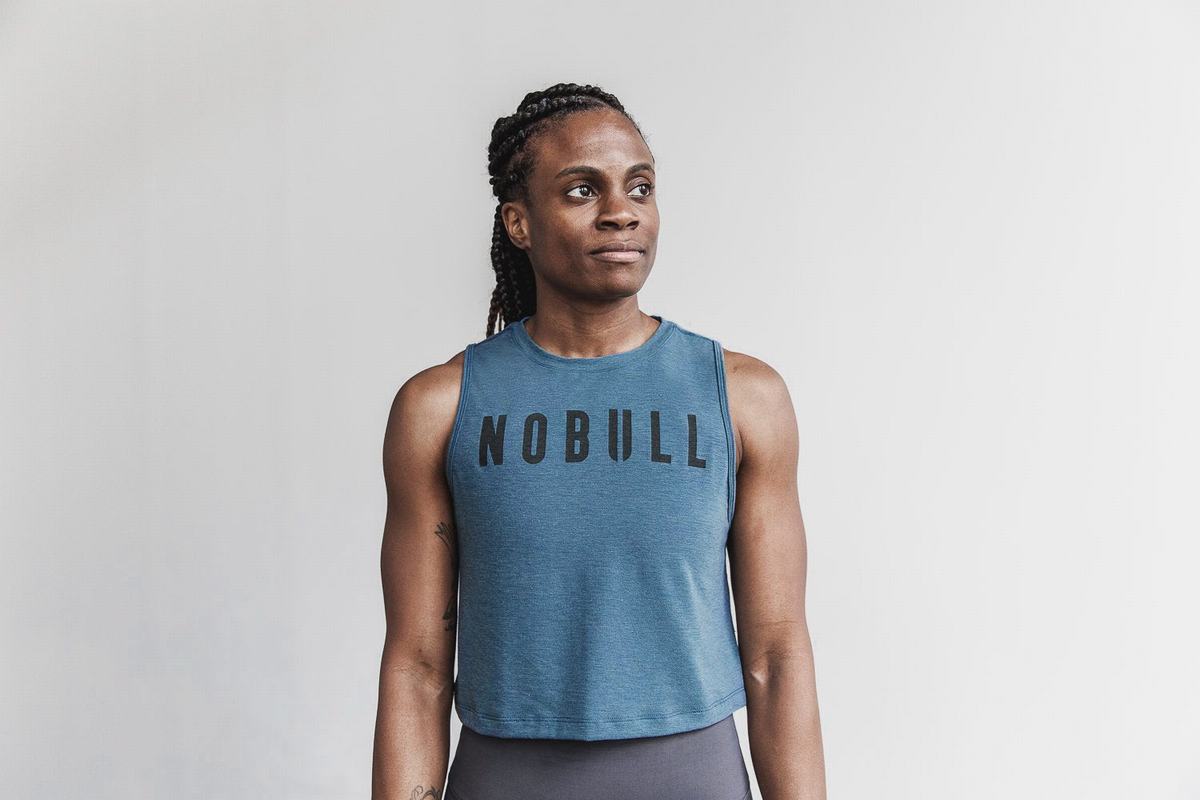 Nobull Muscle Women's Tank Tops Deep Turquoise | Australia (GP9385)